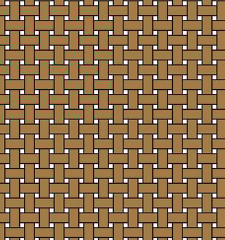 Wicker seamless pattern. Basket weave repeating texture. Braiding continuous background of vertical and horizontal intersecting perpendicular stripes. Geometric in brown tones. vector