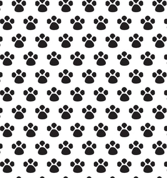 Dog paw seamless pattern footprint french bulldog pet cartoon scarf isolated repeat wallpaper tile background doodle illustration vector