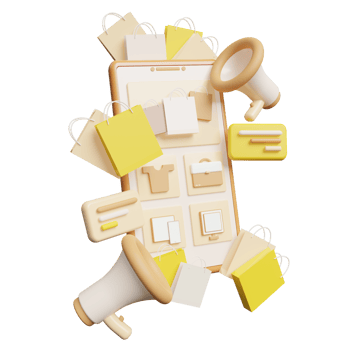 3d illustration mobile e commerce png