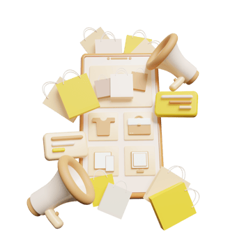 3d illustration mobile shopping png