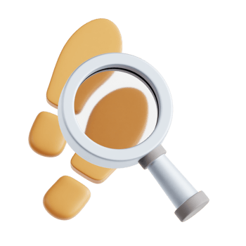 Footprint Investigation 3D Illustration png