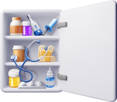3d medicine cabinet. Medical collection png