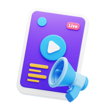 Live Promotion 3D Illustration png