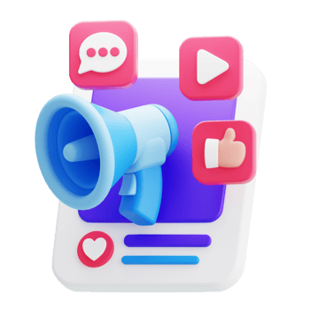 Social Media Marketing 3D Illustration png