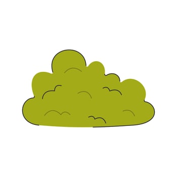 Green Bush Icon Illustration with soft color palette in flat design style. Perfect for Spring season themed designs vector