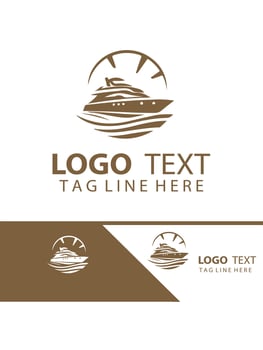 Blue Horizon Marine Yatch Logo Design vector
