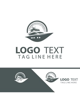 Wave Glide Yatch Logo Design vector