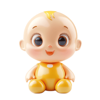 Happy Smiling Baby Doll on Transparent Background png