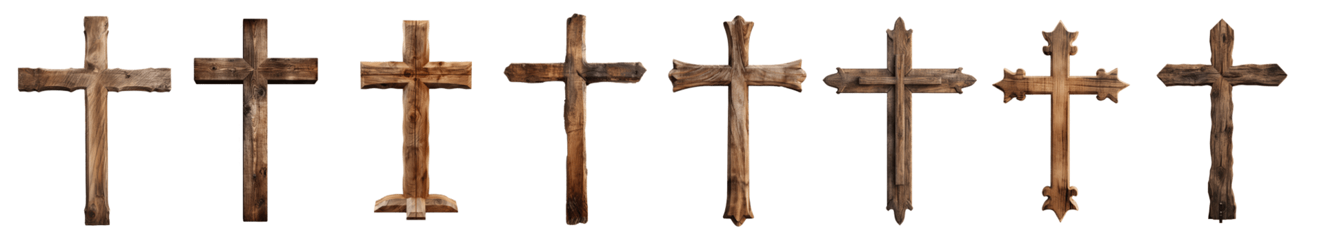 A collection of decorative crosses representing various styles and materials png