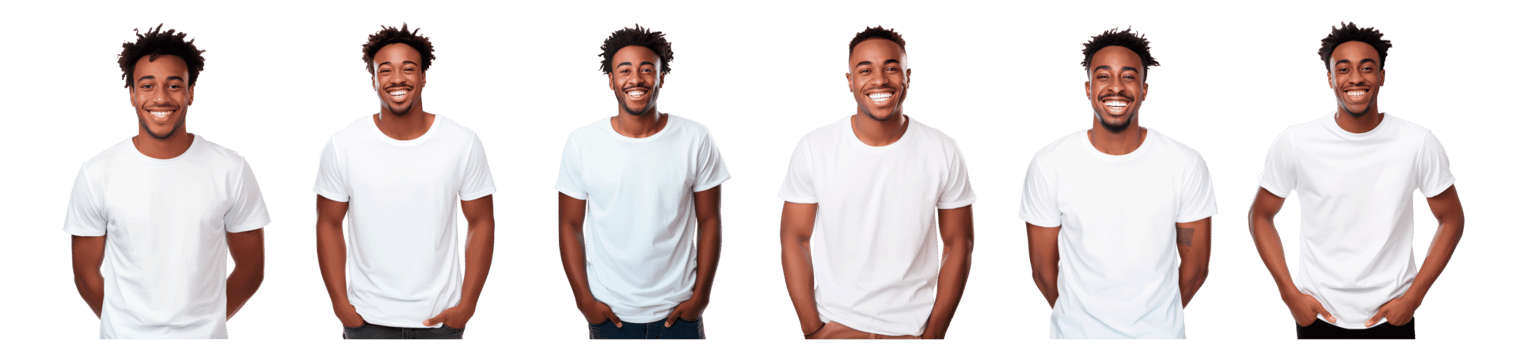 A series of portraits featuring a smiling man in a white shirt. png