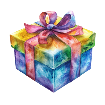 Festive Gift Box with Bow Isolated on Transparent Background png