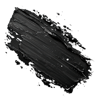 Black paint texture smeared on a transparent background for artistic use png