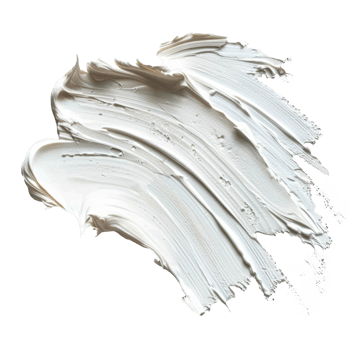 White paint smear with texture on transparent background for artistic designs png