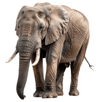 Realistic portrait of a majestic elephant in natural habitat png