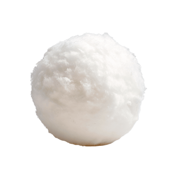 A fluffy white snowball isolated on a transparent background png