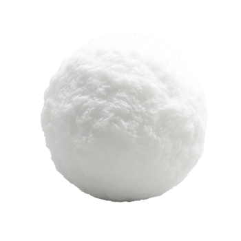 A fluffy white snowball ideal for winter activities and seasonal imagery. png