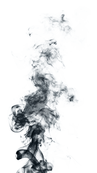 Abstract smoke design with swirling gray and white patterns on transparent background png