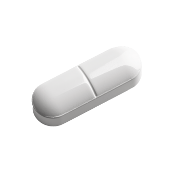 White pill on a transparent background for medical and pharmaceutical use png