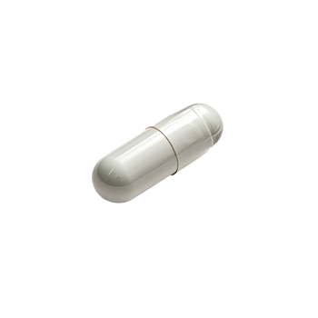 Isolated white capsule on transparent background for pharmaceutical use png