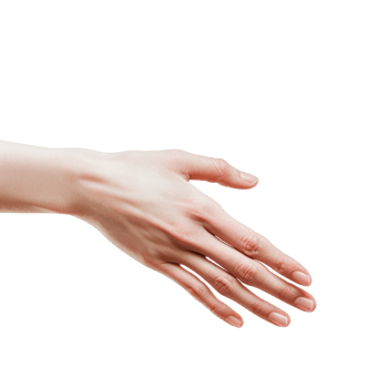A graceful hand gesture reaching out, symbolizing connection and support. png