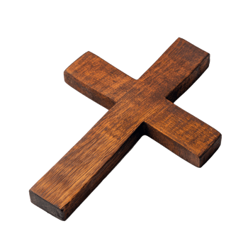 Wooden cross symbol representing faith and spirituality on a transparent background png