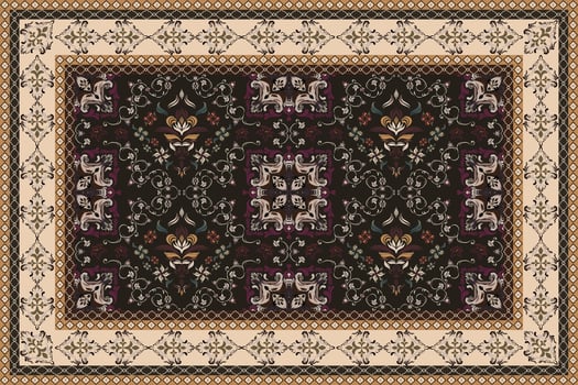 Vintage Arabic pattern.Persian colored carpet.Rich ornament for fabric design,handmade,interior decoration,textiles.Abstract design of persian carpet with geometric ornament.Moroccan style background. vector