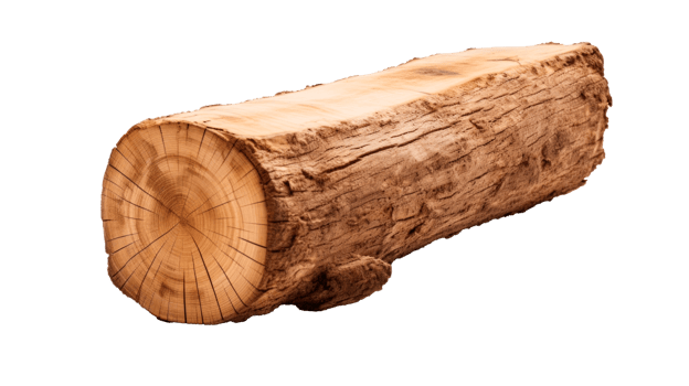 A rustic log showcasing natural wood grain and texture. png