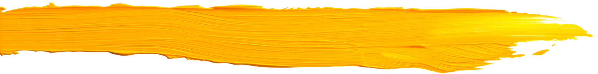 Yellow paint stroke on a transparent background for artistic design. png
