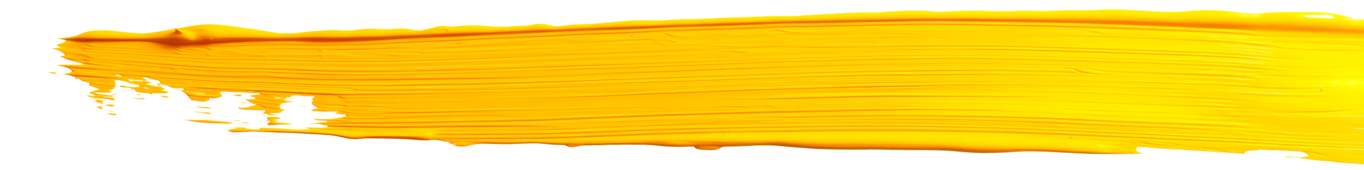 A vibrant yellow brush stroke texture on a transparent background png