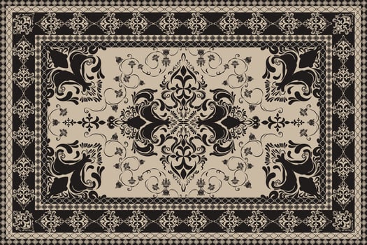 Persian rug traditional design, tribal texture. Easy to edit and change colors. carpet vector