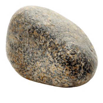 A smooth gray stone with natural texture and speckled surface. png