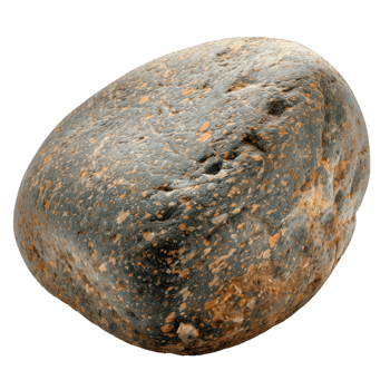 A large natural rock with a textured surface and earthy tones. png