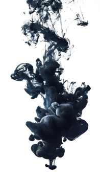 Abstract swirling black smoke isolated on a transparent background png