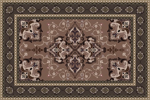 Vintage Arabic pattern.Persian colored carpet.Rich ornament for fabric textiles.Abstract design of persian carpet with geometric ornament.Moroccan style background. vector