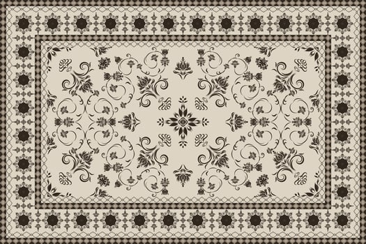 Arabic pattern.Persian colored carpet.Rich ornament for fabric design,handmade,interior decoration,textiles.Abstract design of persian carpet with geometric ornament.Moroccan style background. vector