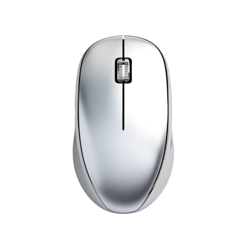 A sleek silver wireless computer mouse on a transparent background png