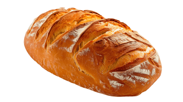 A freshly baked loaf of bread with a golden crust and soft interior png