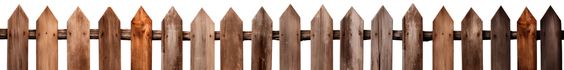 A rustic wooden fence isolated on a transparent background png