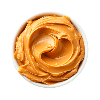 Creamy peanut butter in a bowl on a transparent background png