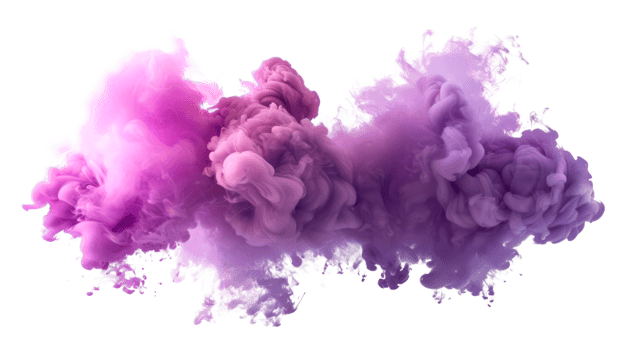 Colorful purple smoke cloud creating an abstract artistic background png