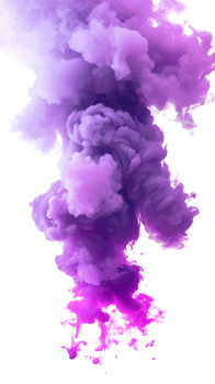 Colorful abstract smoke cloud in purple and pink on a transparent background png