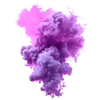 Purple smoke cloud on a transparent background for artistic use png