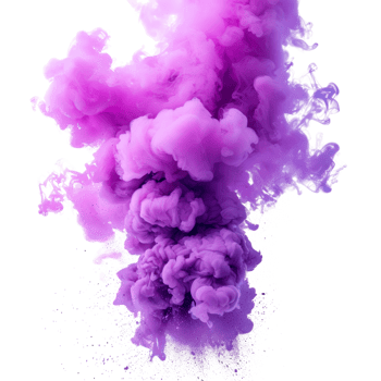Abstract purple smoke cloud on transparent background for artistic designs png