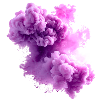 Abstract purple smoke cloud on a transparent background for creative designs png