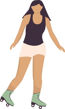 Female Playing Roller Skate vector
