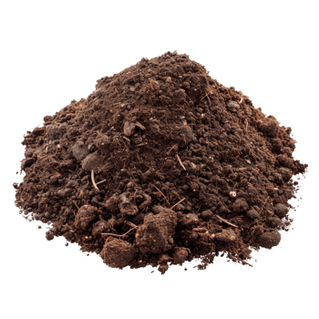 A mound of rich dark soil for gardening and planting purposes png
