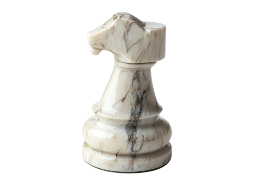 Decorative marble chess piece designed as a knight displayed against a plain background png
