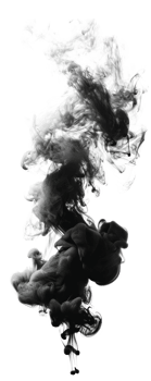 Black smoke swirling gracefully on a transparent background for creative designs png
