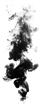 Abstract black smoke swirl isolated on transparent background for design png