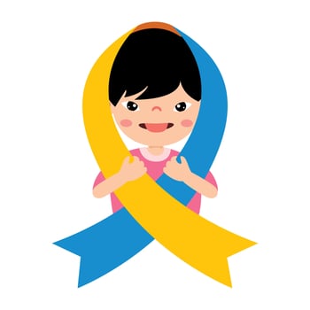 Down Syndrome Awareness With A Boy vector